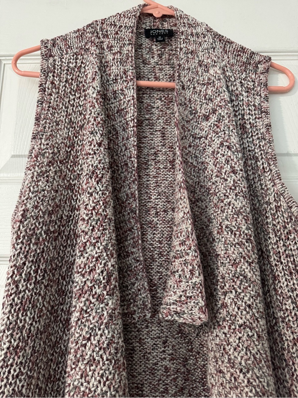 Jones New York Marled Rose Sleeveless Open-Front Knit Vest - Picture 2 of 3
